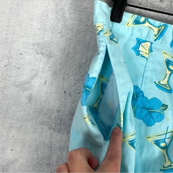 KT Golf Skort Size Zipper Sz 14 Cotton Pockets Pleats Summer Print Keneth Tool - Picture 6 of 13